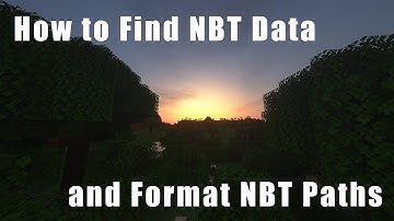 How to Find NBT Data and Format NBT Paths