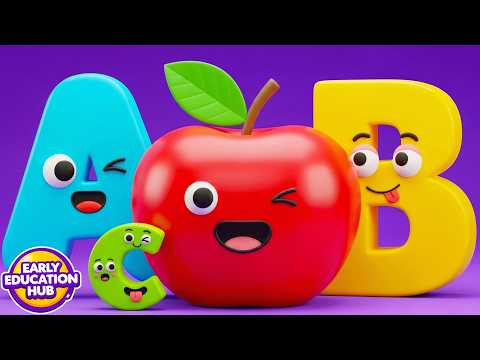 A for Apple 🍎 B for Ball ⚽ C for Cat 🐱 | A to Z Alphabets for Toddlers | ABCD Learning Video
