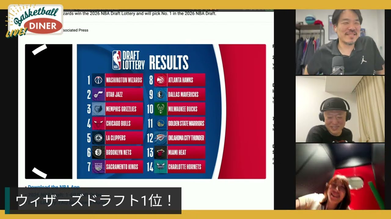 【ライブ配信】NBAニュース 5月14日 NBAドラフトロッタリー最高