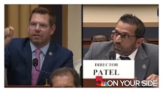 Tense exchange between Rep. Swalwell, FBI Director Patel over Trump, Epstein files
