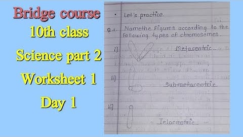10th class setu abhyaskram (Bridge course) Science part 2 day 1 worksheet 1 in English language