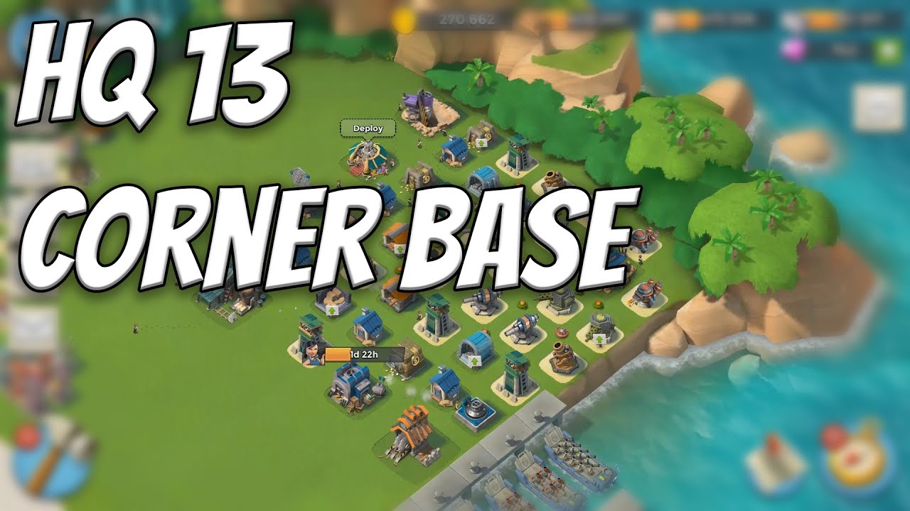 Boom Beach HQ 13 Corner Base Layout [Speed Build]