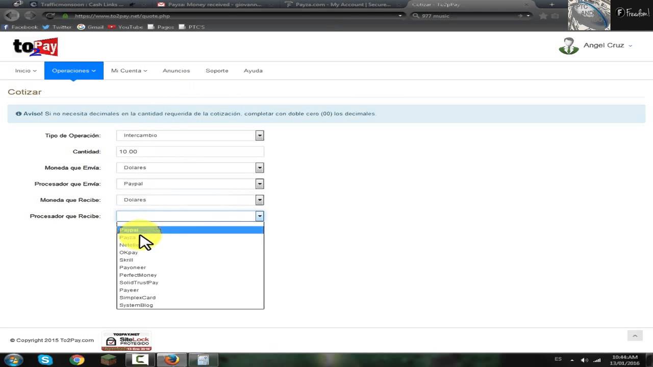 TRAFFICMONSOON cobrar por PAYZA de manera fácil y segura #15#©