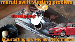 maruti swift starting problem, low engine performance,late starting