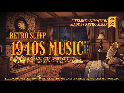 Classic 1940s Traditional Style Tunes Playing in Another Room in Cozy Old Bedroom when Raining #65