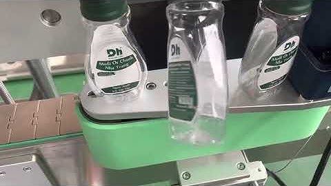 Flat curved bottle front and back labeling machine two sides label applicator test video