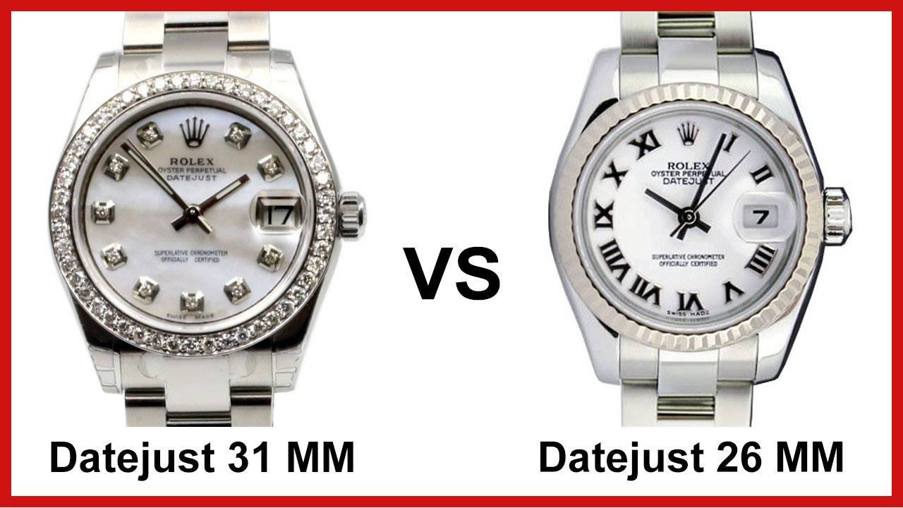 Rolex Datejust Comparison Customized 31 Mm Model Vs Factory 26 Mm Model Youtube