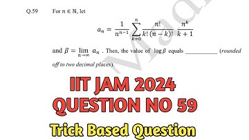IIT JAM 2024 Question No 59 || Limit and Series Solution ||