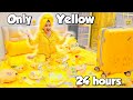 Using only *YELLOW* things for 24 Hours Challenge!!💛