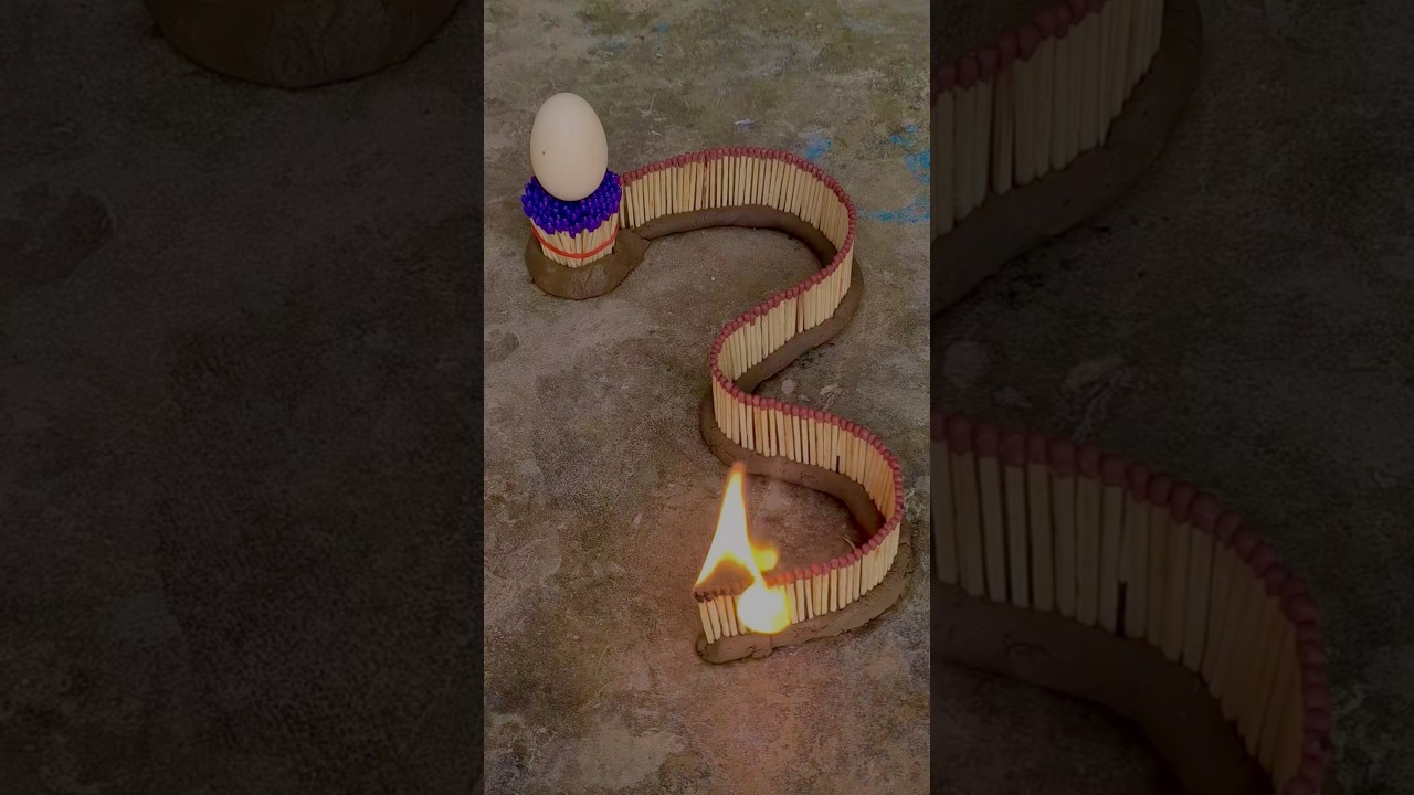 🥚 Egg in a Bottle Using Only Matchsticks! | Science Trick #fireegg #trignometry