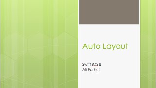 34 - iOS 8  Auto Layout  - The Presentation 1/4 Profile