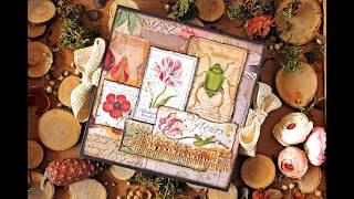 Scrapbooking 6x6 accordion album "Fleurs"