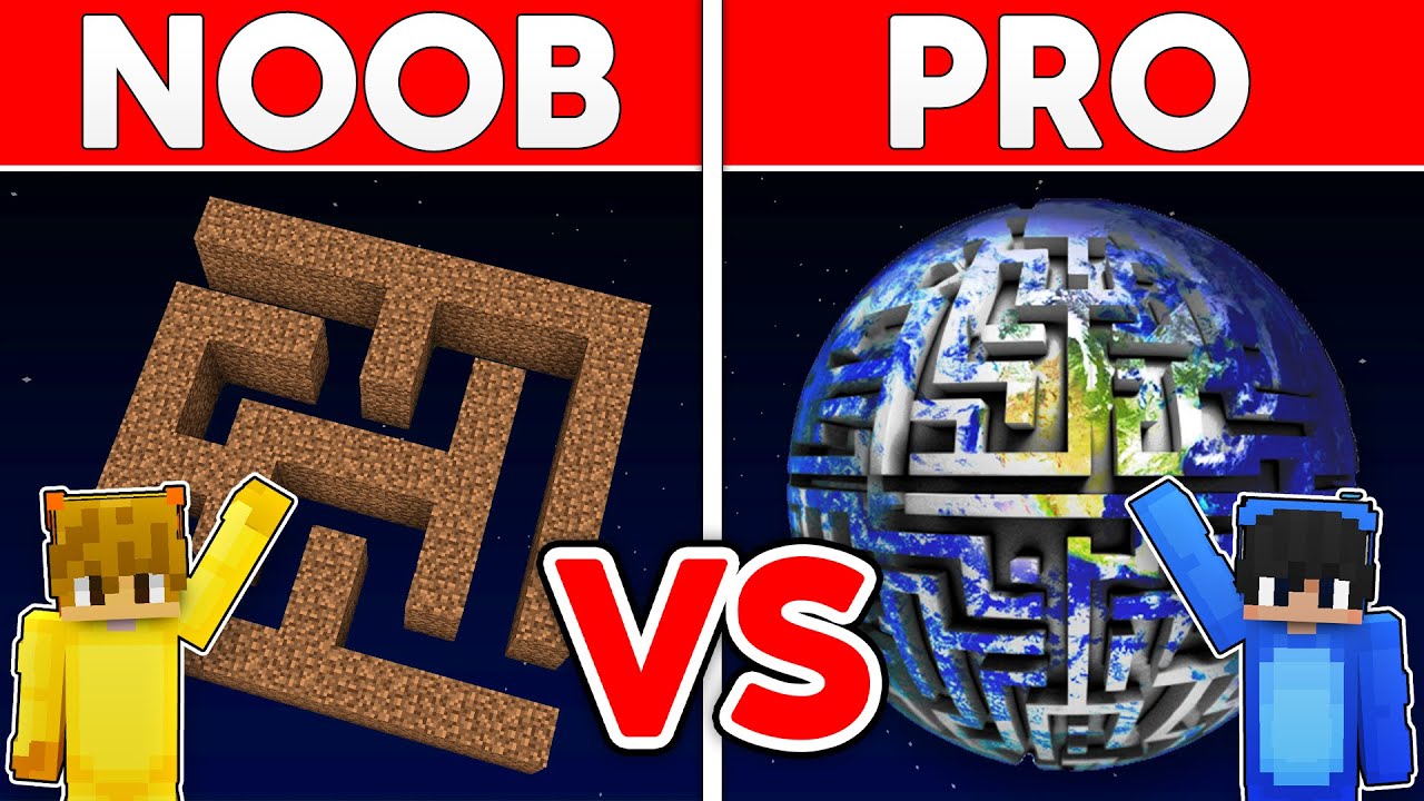 NOOB vs HACKER: I Cheated in a Planet Maze Build Challenge!