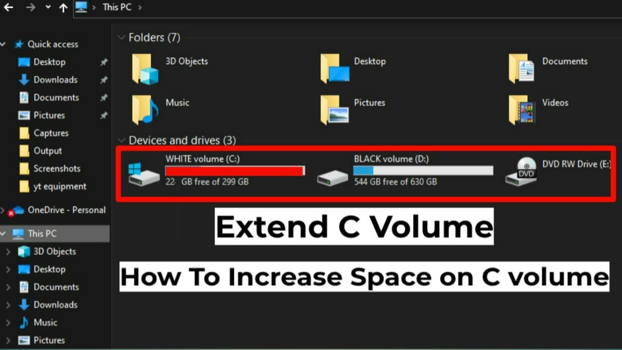 How to Extend C Drive in Windows 10 - YouTube