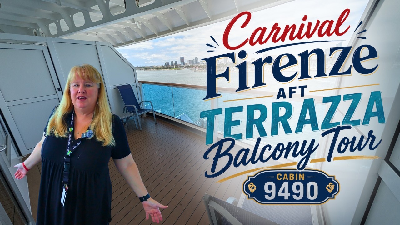 Carnival Firenze Aft Balcony Terrazza Cabin Tour | Everything You Need to Know | Cabin 9490