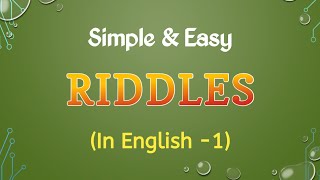 Riddles Simple Riddles In English