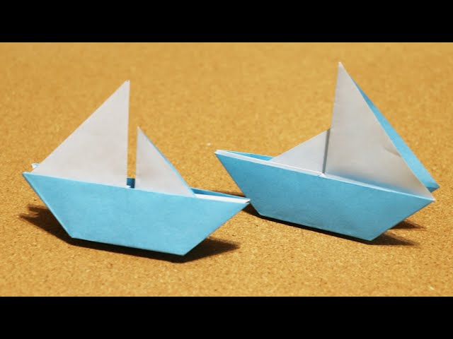Let's pray the sailboat in three dimensions with one origami paper