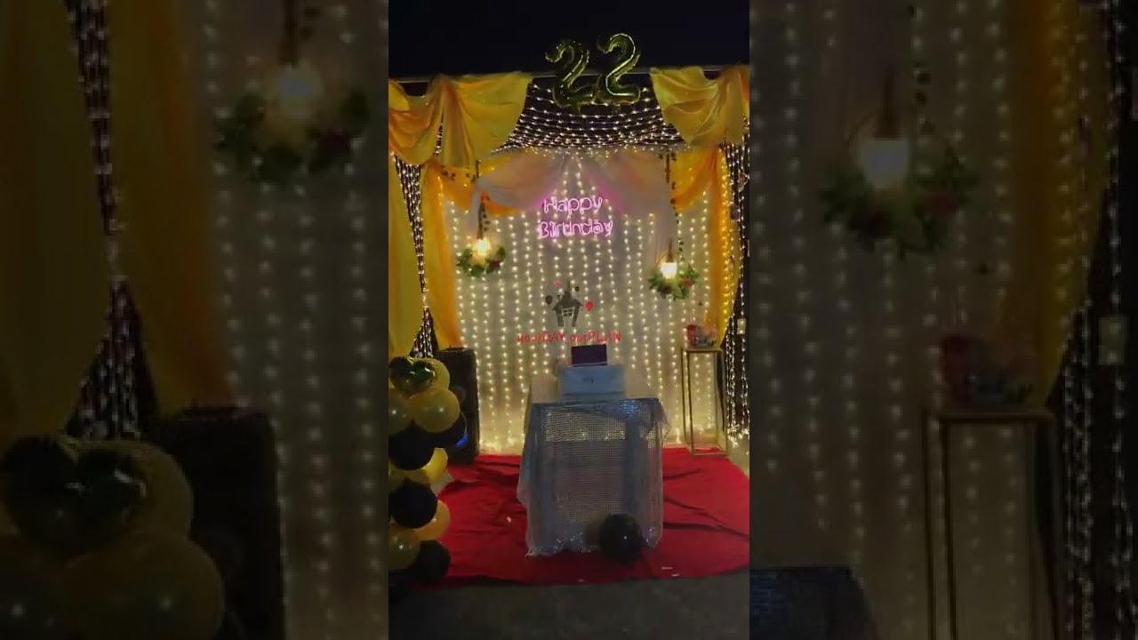 Birthday decoration ideas at home terrace | yourDAY ourPLAN | Birthday Surprise for fiance