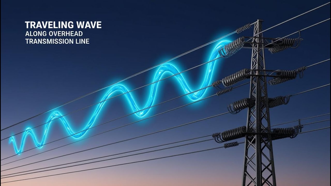 Power System1: 5 Traveling Wave along Over Head  Transmission Line " General Case شرح مفهوم