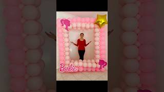 Barbie balloon frame #barbie #balloons #pinkballoons #decoration