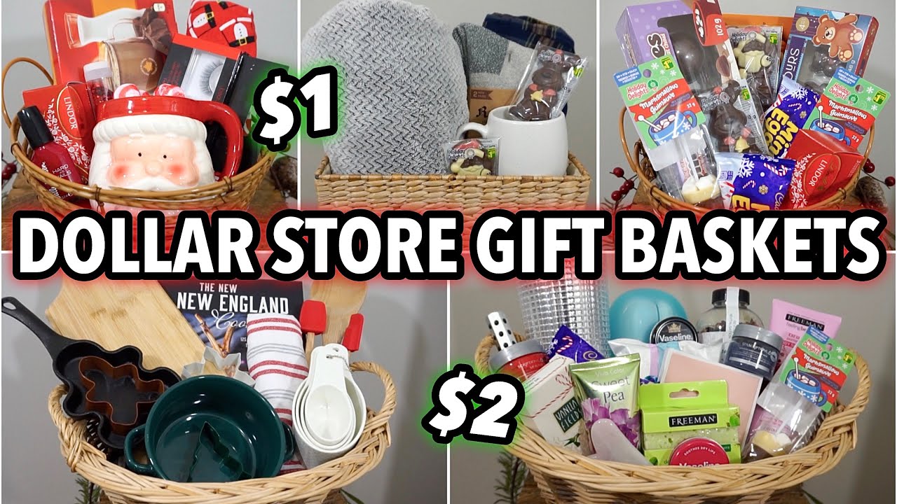 DOLLAR STORE CHRISTMAS GIFT BASKETS 2022 *EASY DIY 1 GIFT IDEAS