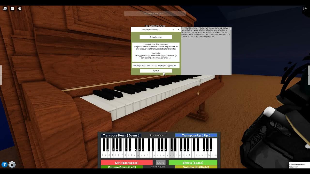 Roblox piano sheets