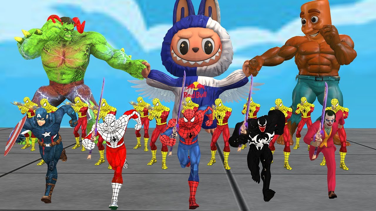 Спасение семьи Человека-паука: игра Лабубу против Халка, Грина против Супермена против Кальмара🔴Ч...