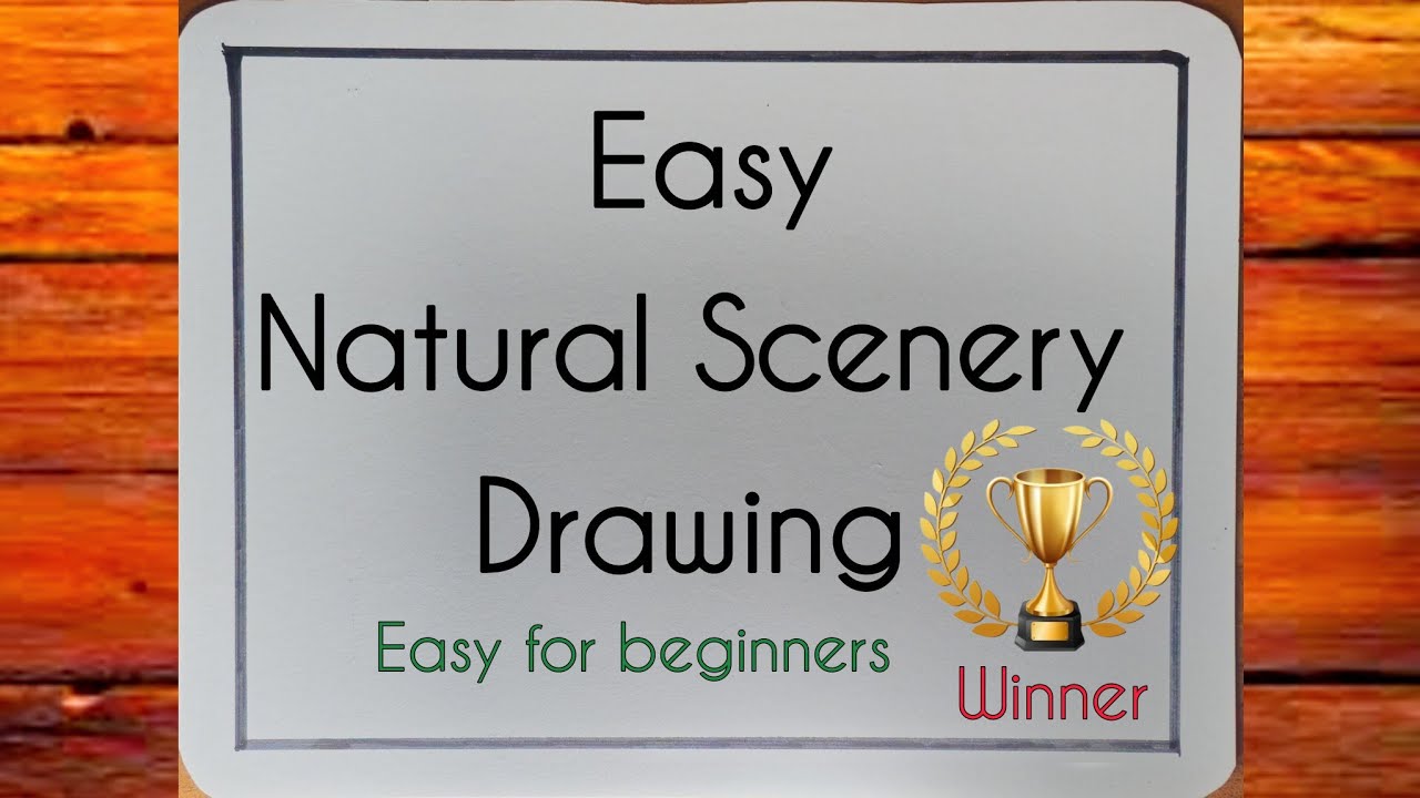 Beautiful scenery drawing for beginners easy way  | Natural scenery drawing for beginners