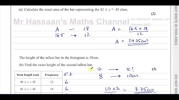WST01/01, (Edexcel) IAL S1 October 2022, Q1, Histograms, Linear Interpolation, Skewness