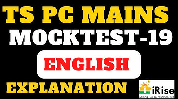 CONSTABLE MAINS PAPER-19 ENGLISH PART EXPLANATION