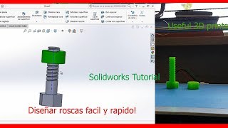 Como hacer un PERNO en SolidWorks ► Perno y Tuerca Con Rosca [2018] solidworks tutorial