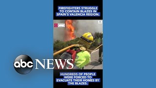 Firefighters battle raging wildfires in Spain