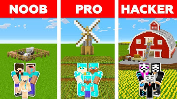 Minecraft NOOB vs PRO vs HACKER : FAMILY FARM CHALLENGE in minecraft / Animation