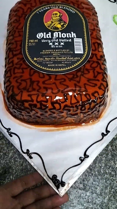 old monk bottle cake shape #viral #cake #youtubeshorts #cake design #viral video #bday cakes