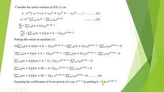 Series solution (Frobenius method case 1 example)