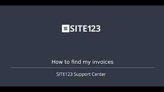 SITE123 - How To Find My Invoices