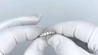 Vidéo: Alliance en or gris 18 Cts avec 1,60 Cts de diamants brillants. Taille 48-49.
