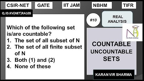 Real Analysis | Q.ID.KV(NET)RA10S | Countable and Uncountable