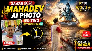Mahadev AI Photo Editing 2026 🙏 | Create Lord Shiva Sawan AI Images with ChatGPT | Viral AI Prompt screenshot 2