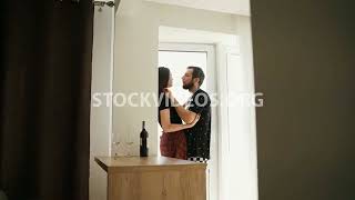 couple in love, man and woman kissing