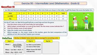 Question 12, Exercise 9D, Mean, Median and Mode, Intermediate Mathematics, Grade 6, APS&CS