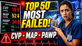Top 50 Most Failed NCLEX Questions: Hemodynamic Monitoring (CVP, MAP, PAWP) #2026 #education #fypシ
