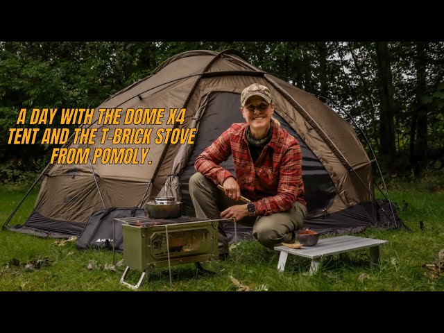 A Day with the Dome X4 Hot Tent and T-Brick Stove from Pomoly - YouTube