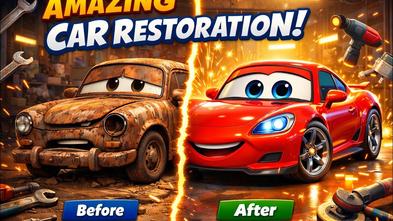 Restoring a Pixar Style Rusty Car to Brand New! | Full Restoration Process