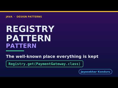 Registry in Java - A Global Variable With Better Manners