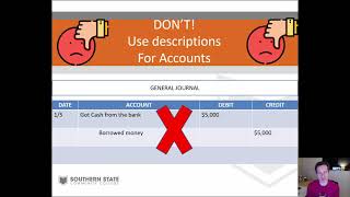 ACCT 1101: Journal Entry Do's and Don'ts