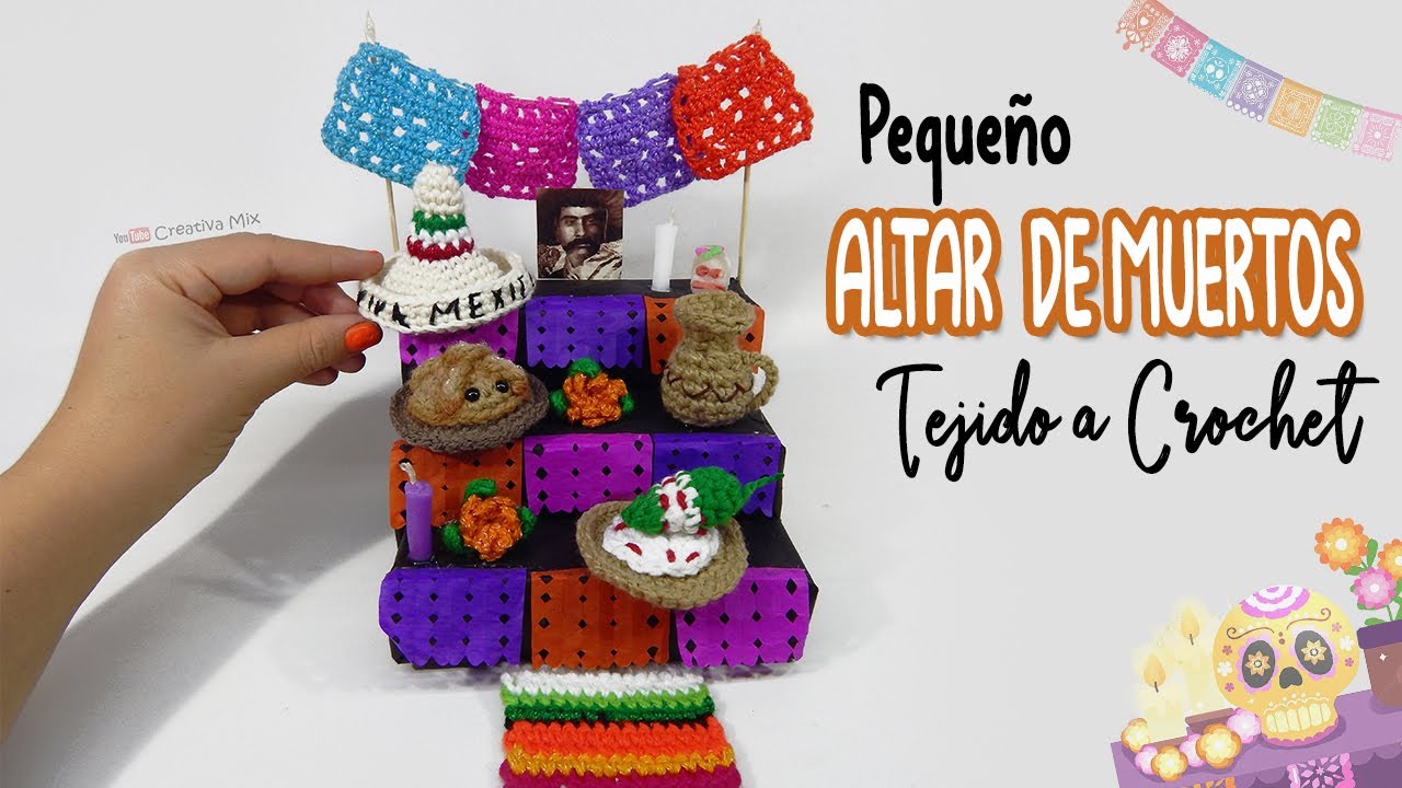 Mini ALTAR DE MUERTOS tejido a crochet - Especial DIA DE MUERTOS