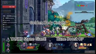 Golden Body Knight Tanks Stone Giant Like a Boss!  Rune Boost OP #roguelite #gameplay #pixelartgames