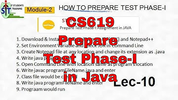 CS619 VU Project | How to prepare Test Phase-1 in Java