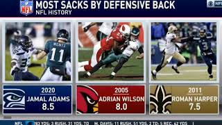 Jamal Adams gets the single season sack record for Defensive backs